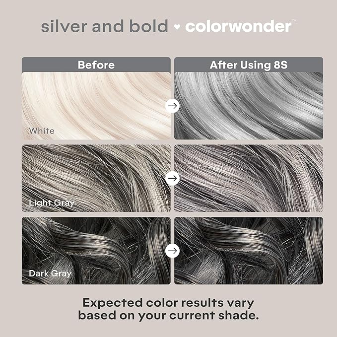 Madison Reed colorwonder Demi-Permanent Hair Color, Effortless At-Home Hair Dye, Ammonia-Free, Cruelty-Free, Silver and Bold (8S Silver Steel), Pack of 1