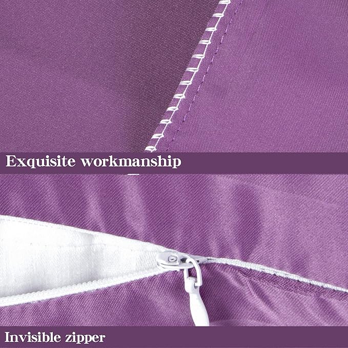 NTBAY Zippered Satin Pillow Cases for Hair and Skin, Luxury Queen Hidden Zipper Pillowcases Set of 2, 20x30 Inches, Purple