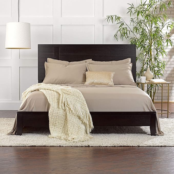Queen Pillowcases by Pure Bamboo, Genuine 100% Organic Viscose Derived from Bamboo, Luxuriously Soft & Cooling, Double Stitching, Envelope Closure (2 Queen Pillowcases, Sand)