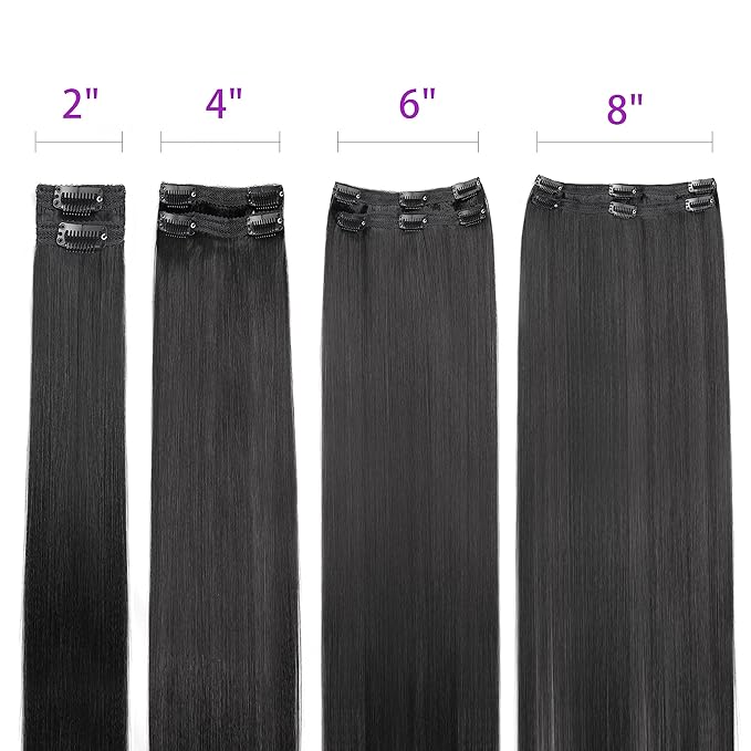 Yaki Straight Clip in Hair Extensions Real Human Hair Clip Ins Brazilian Virgin Hair clip ins Yaki Straight Clip On Hair Extensions 8pcs with 18Clips 120G/pack (22 Inch)