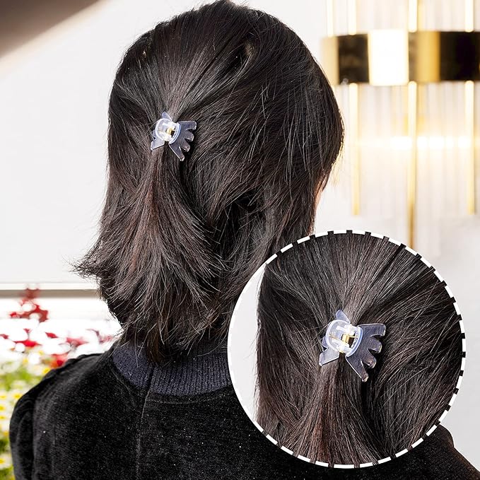 Cobahom 24 Pack Small Hair Claw Clips 1.2 Inch Plastic Hair Clips for Thin Hair No-Slip Mini Hair Clips Hair Styling Accessories for Women and Girls (White)