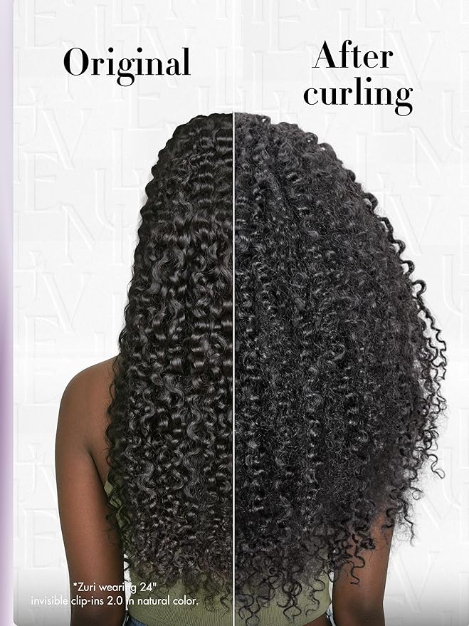 LUVME Invisible Clip in Hair Extensions Messy Curly Real Human Hair, Remy Hair Clip ins for Women, Natural Human Hair, 20 inch 110g 6pcs, Natural Black