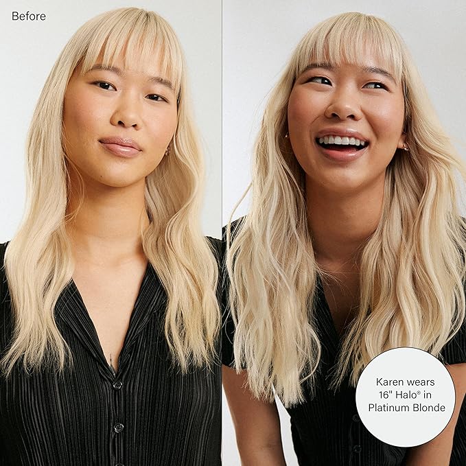 Luxy 100% Remy Human Hair – Halo Clip-In Hair Extensions –Natural Looking Volume & Length - One-Piece - Easy 5-Min Application 140 grams 16" Natural Red Halo