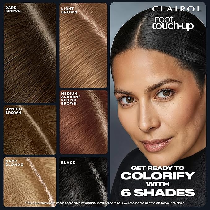 Clairol Root Touch-Up Semi-Permanent Hair Color Blending Gel, 2 Black, Pack of 2
