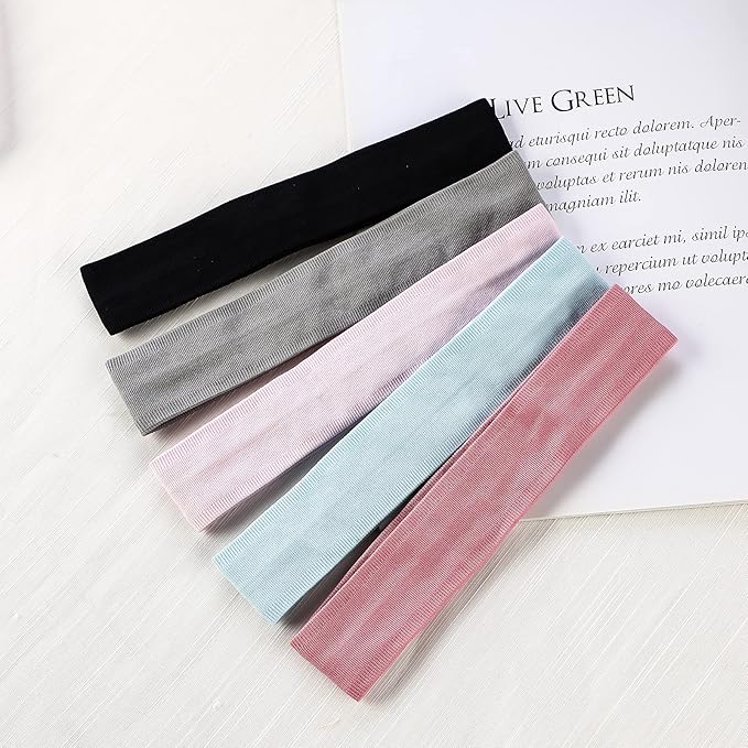 Workout Headbands Non Slip Headband Sport Headbands Sweatbands Elastic Sport Hair Bands for Sports Travel Indoor Fitness Gym
