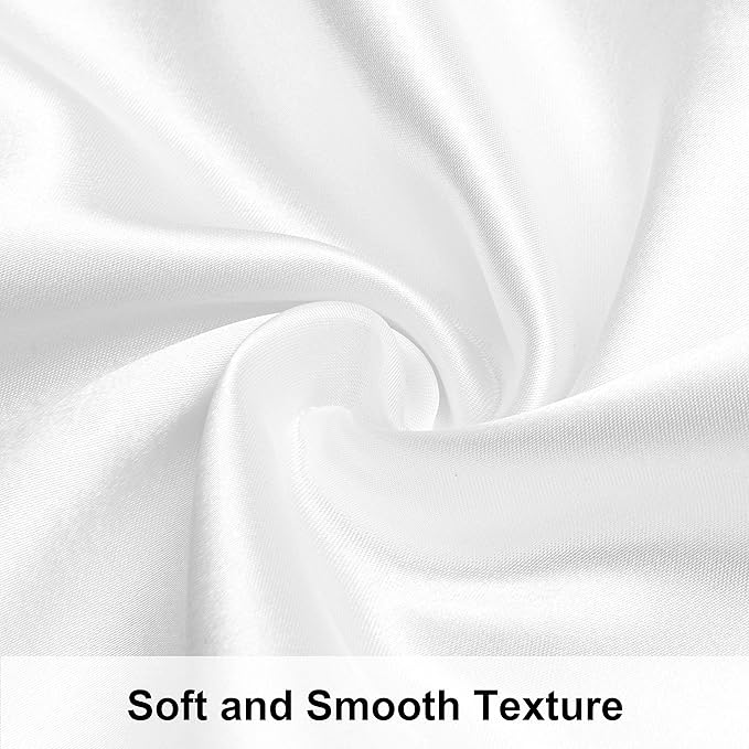 NTBAY 12 Pack Satin King Pillowcases for Hair and Skin, Luxurious and Silky Pillow Cases with Envelope Closure, 20 x 36 Inches, White