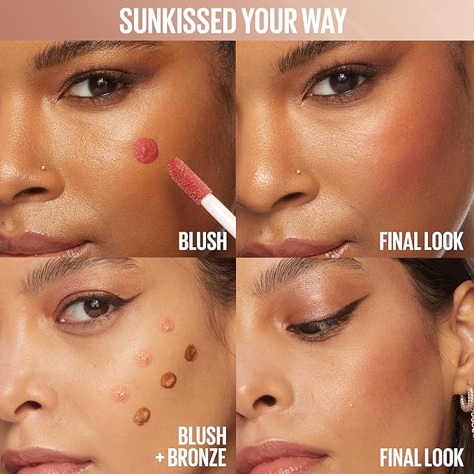 Maybelline Sunkisser Multi-Use Liquid Blush and Bronzer, Blendable, Longwear, Glowy Make Up, Blazing Blush, 1 Count