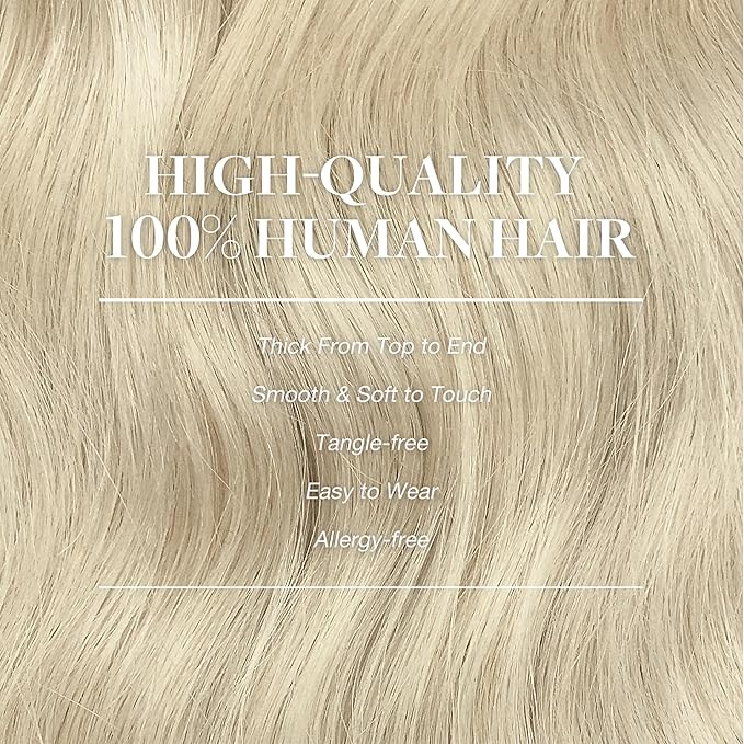 GOO GOO Clip in Hair Extensions Real Human Hair, Remy Human Hair Extensions Clip ins for Women, Natural Human Hair, 20inch 150g 9Pcs, 60A Platinum Blonde