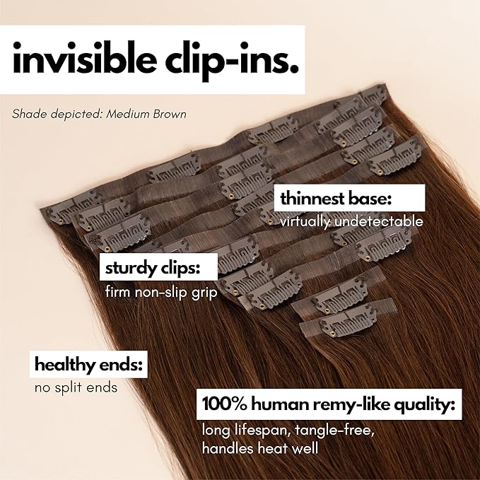 Irresistible Me Real Human Hair Extensions Clip Ins – 100% Human Hair Clip In Extensions for Length & Volume – Invisible Extension – Heat Resistant & Dyeable – Cherry Red, 24 Inches