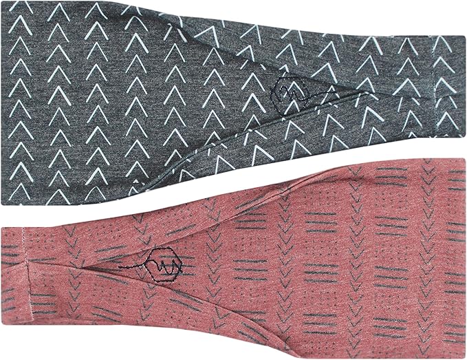 Maven Thread 4" Wide Workout Headbands for Women (2 Pack) – Non-Slip Sweatbands for Gym, Running & Yoga