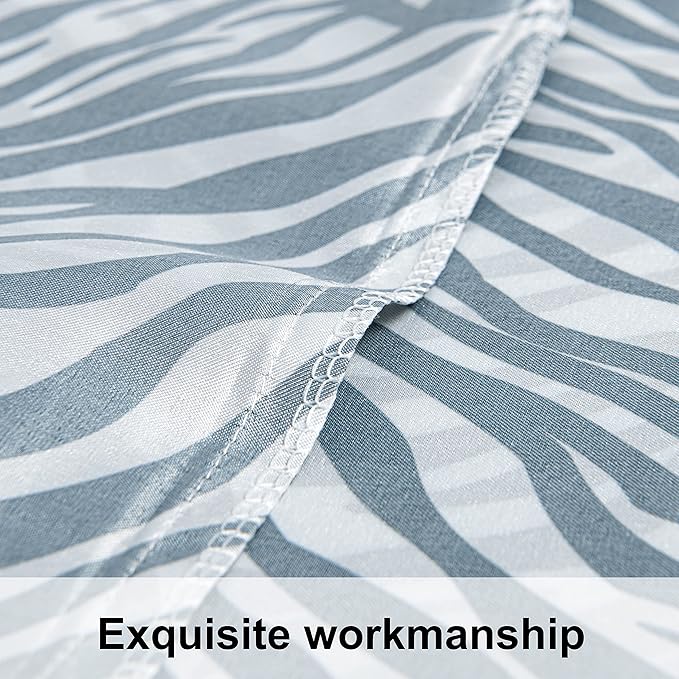 NTBAY 2 Pack Satin Standard Pillowcases for Hair and Skin, Luxurious and Silky Zebra Printed Pillow Cases with Envelope Closure, 20x26 Inches, Black and White
