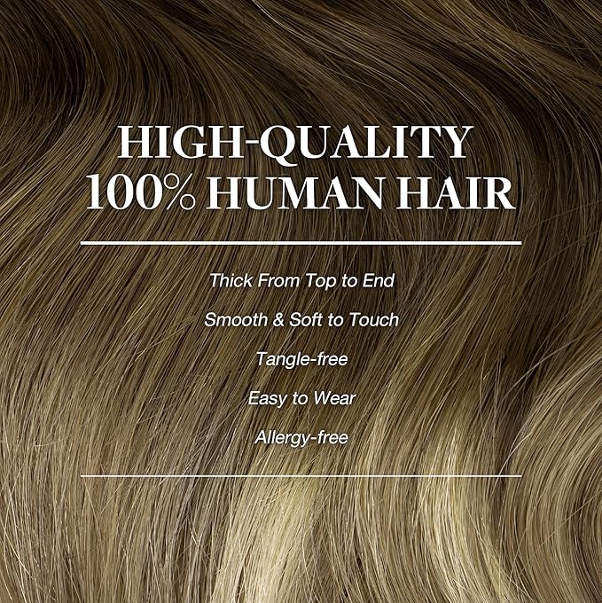 GOO GOO Clip in Hair Extensions Real Human Hair, Remy Human Hair Extensions Clip ins for Women, Natural Human Hair, 24inch 150g 9Pcs, #3/8/613 Balayage Walnut Brown to Ash Brown and Bleach Blonde