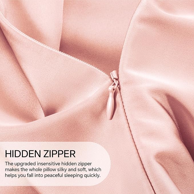INFIIXSO Mulberry Silk Pillow Case King Size, Silk Pillowcase with Hidden Zipper 20"x36", Extraordinary Smooth and Soft Pillow Cases for Hair and Skin(Coral, 1 Pack)
