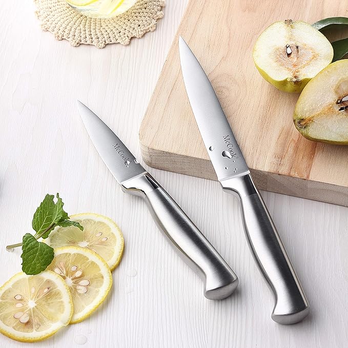 McCook® Knife Sets, German Stainless Steel Knife Block Sets with Built-in Sharpener