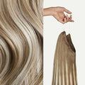 Luxy 100% Remy Human Hair – Halo Clip-In Hair Extensions –Natural Looking Volume & Length - One-Piece - Easy 5-Min Application 180 grams 20" Dimensional Natural Blonde