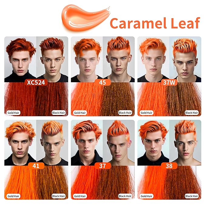 Temporary Hair Color Wax for Men - SUPIYA Washable Hair Wax Color, All-Day Hold Disposable Hair Wax for Party, Cosplay & Daily (Caramel Color #38)