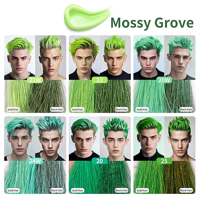 Temporary Hair Color Wax for Kids Men Women- SUPIYA Washable Hair Dye Color, All-Day Hold Disposable Green Hair Wax for Christmas, Cosplay & Daily (Color #24W)