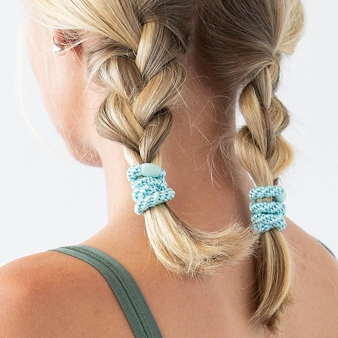 Pastel Hair Ties for Thick Hair, Grab & Go Pony Tube, 15 Pack, Pastel, Thick No-Crease Bands with Strong Hold, Damage-Free Design, Soft Spring Colors | L. Erickson