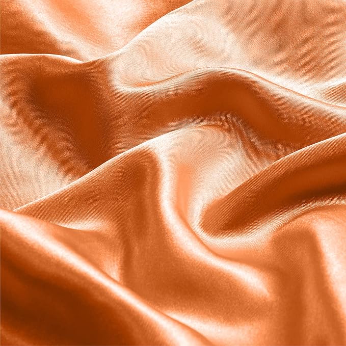 BEDELITE Satin Pillowcase with Zipper, Burnt Orange Pillow Cases Queen Size Set of 2, Super Soft and Cooling Similar to Silk Pillow Cases, Gift for Women Men(20x30 Inches)