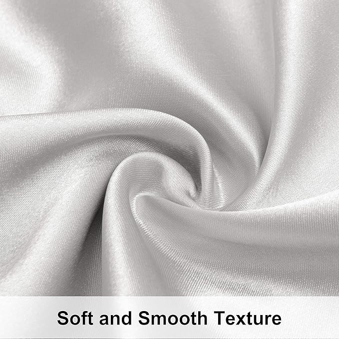 NTBAY 12 Pack Satin Queen Pillowcases for Hair and Skin, Luxurious and Silky Pillow Cases with Envelope Closure, 20 x 30 Inches, Silver Grey