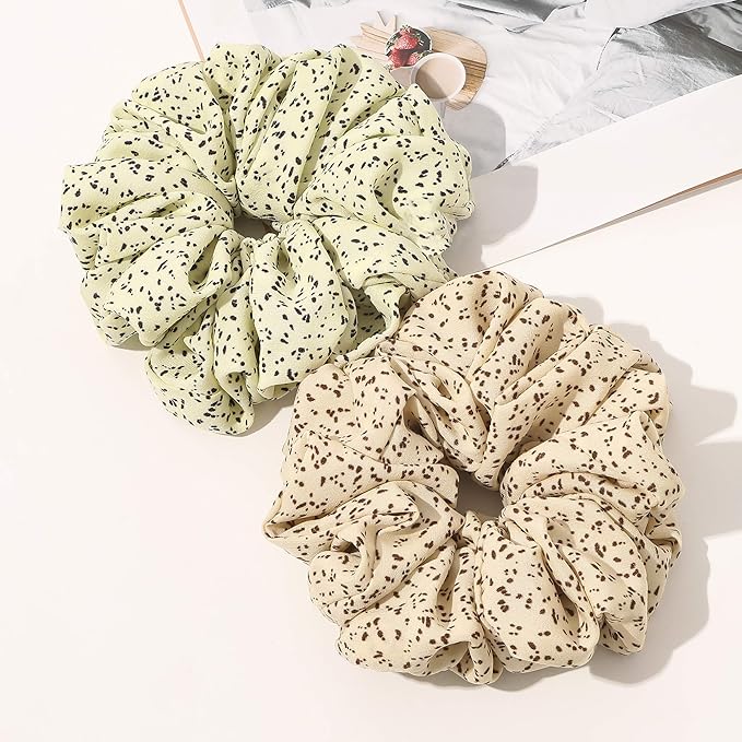 Scrunchies Hair Ties for Women - Big Silk Satin Scrunchie Exra Large Jumbo Gaint Oversized Cute Scrunchy for Curl Thick Hair Yellow Ligas Para el Cabello De Mujer Decorations Gift for Girls