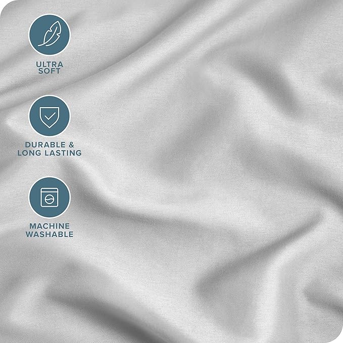 Bare Home Microfiber Pillow Cases - Standard Size Set of 2 - Cooling Pillowcases - Double Brushed - Easy Care - Envelope Closure (Standard Pillowcase Set of 2, Cloud Grey)