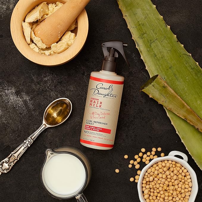Carol's Daughter Hair Milk Curl Refresher Spray for Coils and Waves, with Agave, Sweet Almond and Wheat Protein, 10 fl oz
