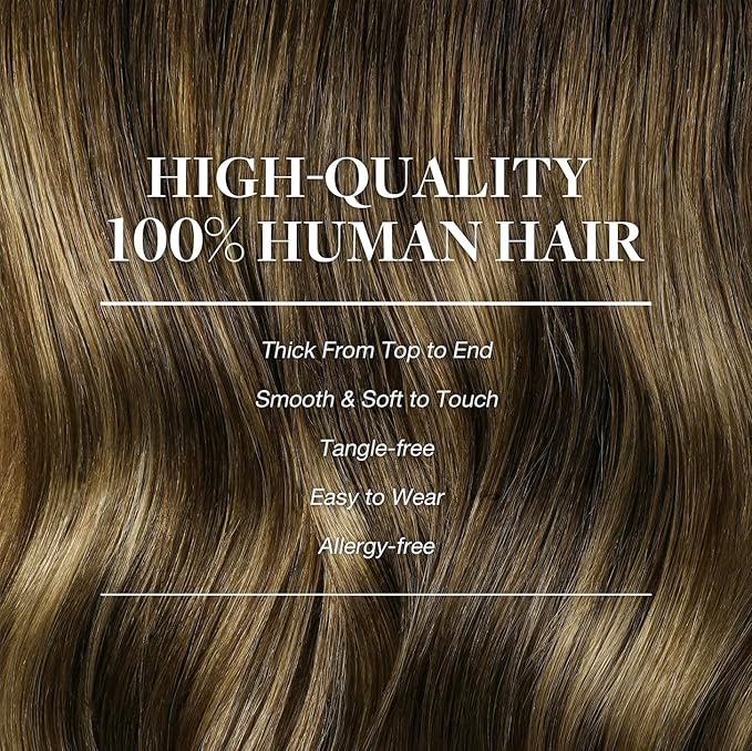 GOO GOO Clip in Hair Extensions Real Human Hair, Remy Human Hair Extensions Clip ins for Women, Natural Human Hair, 24inch 150g 9Pcs, #4/27/4 Balayage Chocolate Brown to Caramel Blonde