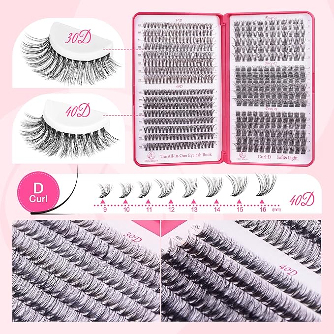 Lash Clusters Wispy - Lash Clusters,30D 40D Lash Clusters For Natural Look WideSpan 8-16MM Eyelash Clusters D Curl Lash Clusters For DIY Lashes At Home