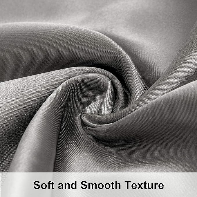 NTBAY 12 Pack Satin King Pillowcases for Hair and Skin, Luxurious and Silky Pillow Cases with Envelope Closure, 20 x 36 Inches, Grey