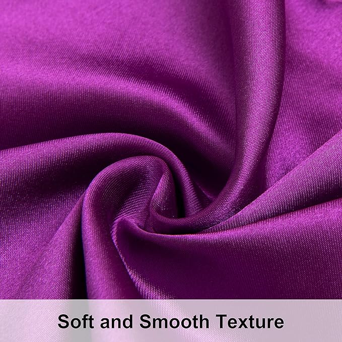 NTBAY 2 Pack Satin Queen Pillowcases for Hair and Skin, Luxurious and Silky Pillow Cases with Envelope Closure, 20x30 Inches, Purple