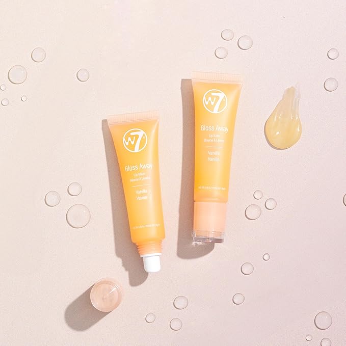 W7 Gloss Away Lip Balm - 2 Piece Set - Nourishing Lip Balm Formula With Shea Butter - Vanilla