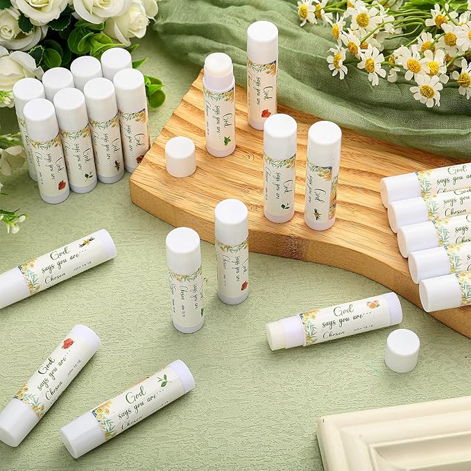 50 Pcs Christian Gifts for Women Lip Balm Bulk Set Inspirational Appreciation Gifts God Says You Are Moisturizing Lip Balm Leaving Farewell Gifts or Friends Teacher Worker Employee