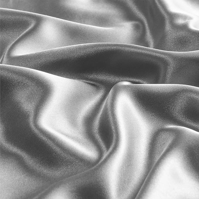 BEDELITE Satin Pillowcase with Zipper 4 Pack, Grey Pillow Cases Queen Size, Super Soft and Cooling Similar to Silk Pillow Cases, Gift for Women Men(20x30 Inches)