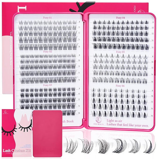 Lash Clusters - Lash Clusters Kit Mix Manga Lash Clusters 0.07D Lashes Clusters Anime Lashes Ultra-Thin Invisible Band 0.05mm DIY at Home No Lash Glue Included