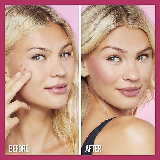 Maybelline Cheek Heat Gel-Cream Blush Makeup, Lightweight, Breathable Feel, Sheer Flush Of Color, Natural-Looking, Dewy Finish, Oil-Free, Berry Flame, 1 Count