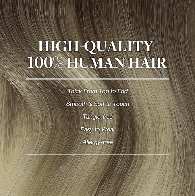 GOO GOO Clip in Hair Extensions Real Human Hair, Remy Human Hair Extensions Clip ins for Women, Natural Human Hair, 14inch 120g 7Pcs, 9/60 Balayage Ash Brown to Platinum Blonde