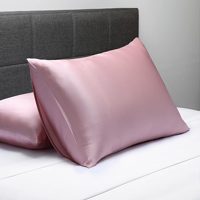 Fishers Finery 25mm 100% Pure Mulberry Silk Pillowcase (English Rose King 2 Pack)