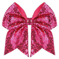 Large Big 7 Inch Glitter Bow Clip Sequin Bling Party Hair Accessories for Women Teens Girls Kids 1 Pcs (Hot Pink)