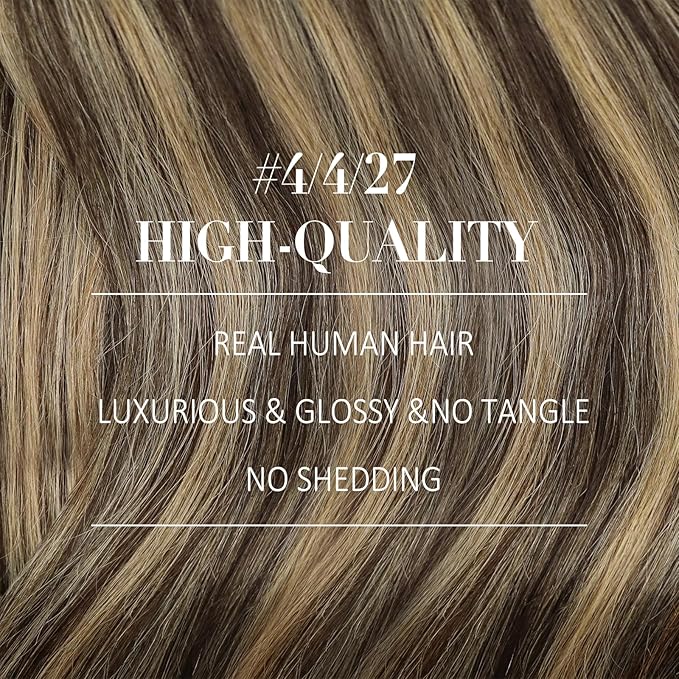 YoungSee Clip in Hair Extensions Balayage Brown Hair Extensions Clip ins Invisible Clip Hair Extension Real Human Hair Balayage Chocolate Brown Mix Caramel Blonde Clip in Extension Straight 14In 120G