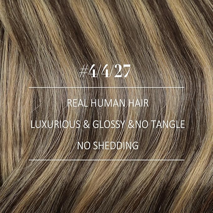YoungSee 130G Weft Hair Extensions 24 inch Balayage Sew in Hair Extensions Dark Brown with Caramel Blonde Balayage Double Weft Human Hair Extension for Natural Look