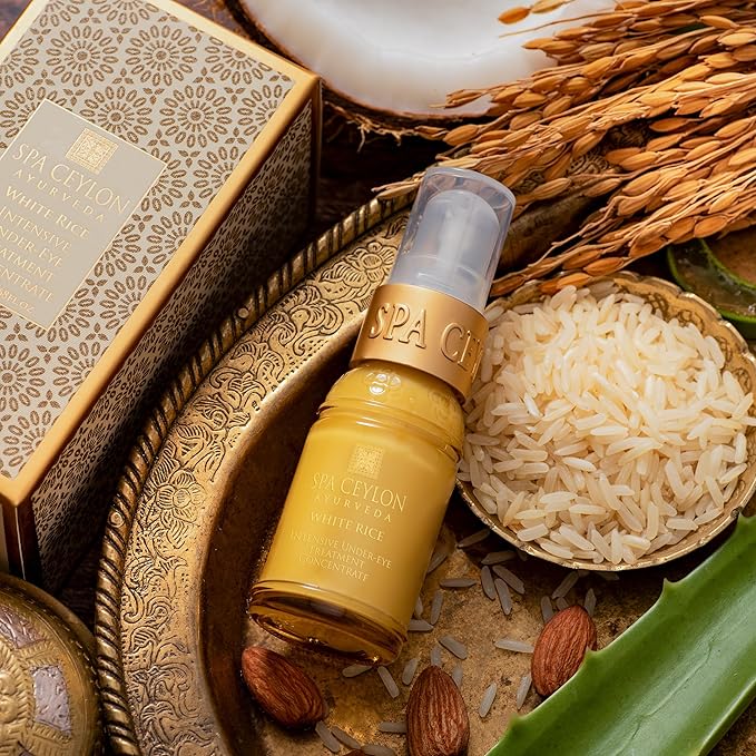 SPA CEYLON White Rice Intensive Under Eye Treatment Concentrate | Dark Circles Under Eye Treatment | Reduces Appearance of Wrinkles and Fine Lines | Hydrating | 20 ml