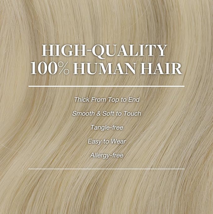 GOO GOO Clip in Hair Extensions Real Human Hair, Remy Human Hair Extensions Clip ins for Women, Natural Human Hair, 24inch 170g 7Pcs, #17A/60A Ash Blonde Highlighted Platinum Blonde