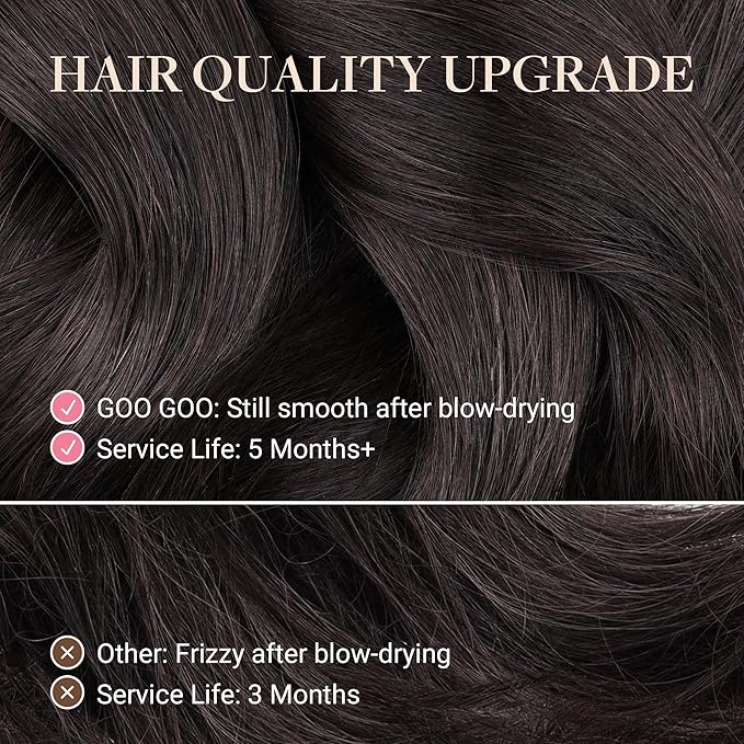 GOO GOO Tape in Hair Extensions Human Hair, #33B Dark Auburn Copper, 12inch 20g 10pcs, Skin Weft Seamless Invisible, Silky Straight with Thick Ends, Remy Human Hair