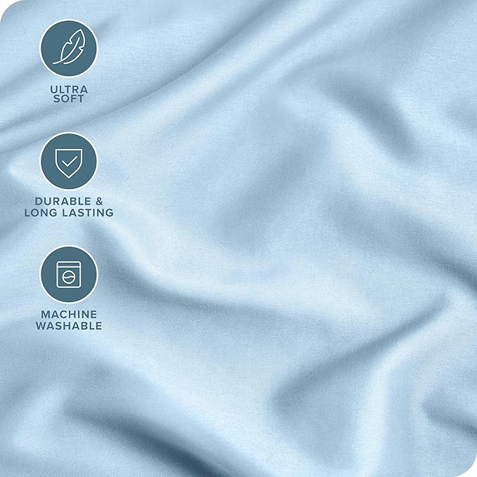 Bare Home Microfiber Pillow Cases - King Size Set of 2 - Cooling Pillowcases - Double Brushed - Light Blue Pillowcases 2 Pack - Easy Care (King Pillowcase Set of 2, Light Blue)