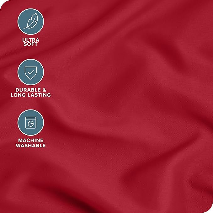 Bare Home Microfiber King Size Pillowcases - 4 Pack, Red, 20x40