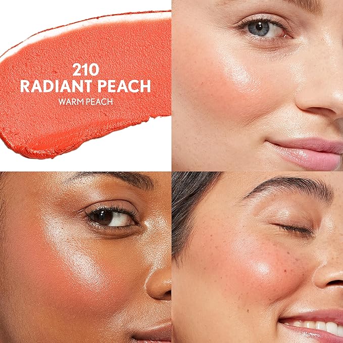 CoverGirl Trublend Skin Enhancer Blush Balm Stick, 210 Radiant Peach, Vegan Formula, Easy to Use, Glides on Effortlessly, Non-Greasy, Doesn't Crease, 0.21oz