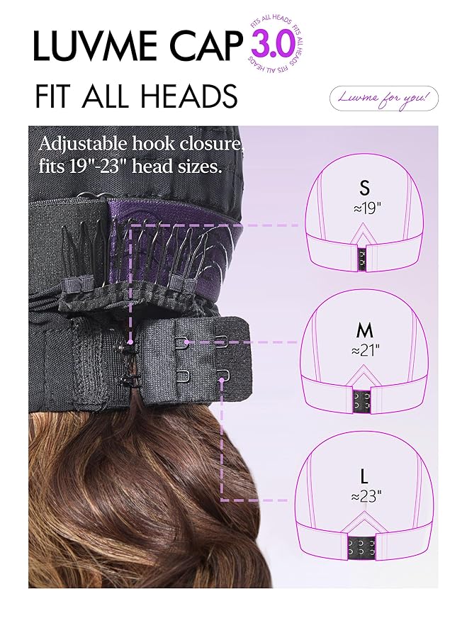 LUVME HAIR 7x6 HD Lace All-Day Comfort Wig with Bangs 200% Density Hair Lace Wigs Ombre Blonde Highlight Loose Body Wave Lace Front Wigs Human Hair Pre Cut Plucked Glueless 24 Inches