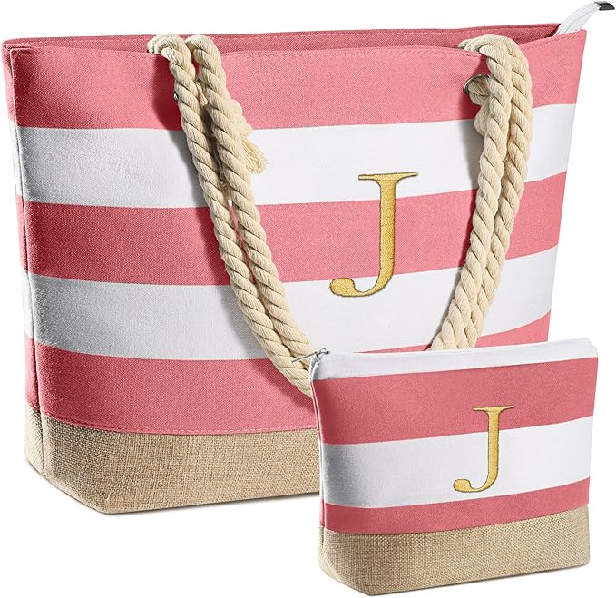 YOOLIFE Beach Bags for Women - Travel Canvas Beach Tote, Pool Waterproof Bag, Travel Essentials, Gifts for Women Birthday