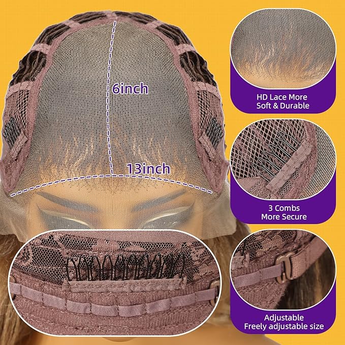 Light Blonde Synthetic Lace Front Wig,13×6 Curly Glueless Wigs for Women Daily Use 22IN（#R10119）